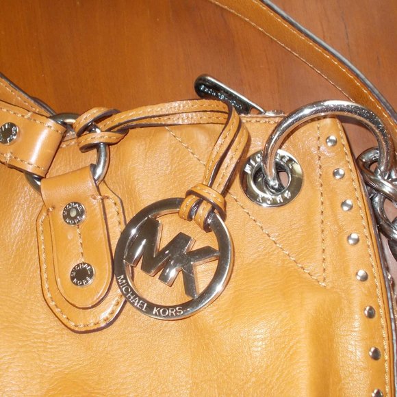 Michael Kors Authentic Tan with Rivets Handbag - Picture 10 of 10
